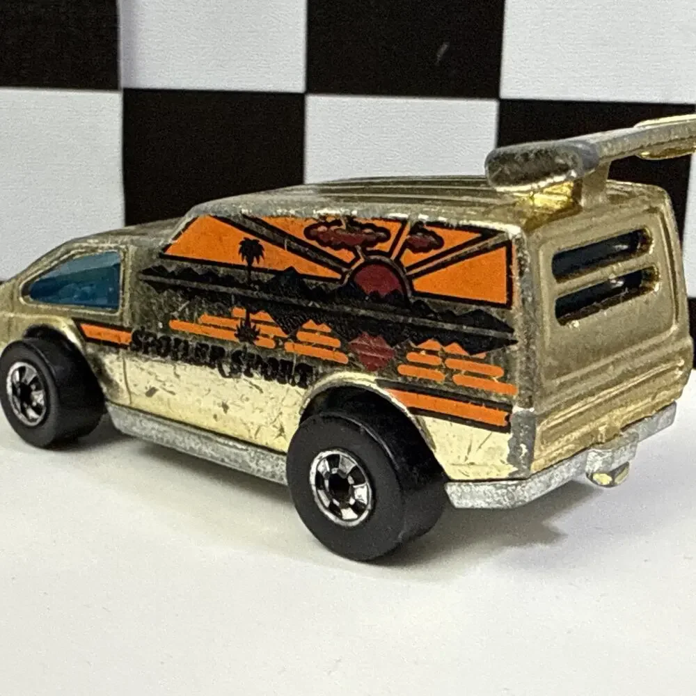 Hot Wheels Spoiler Sport 1976 Gold Chrome Blackwall Made In Hong Kong - Picture 8 of 9